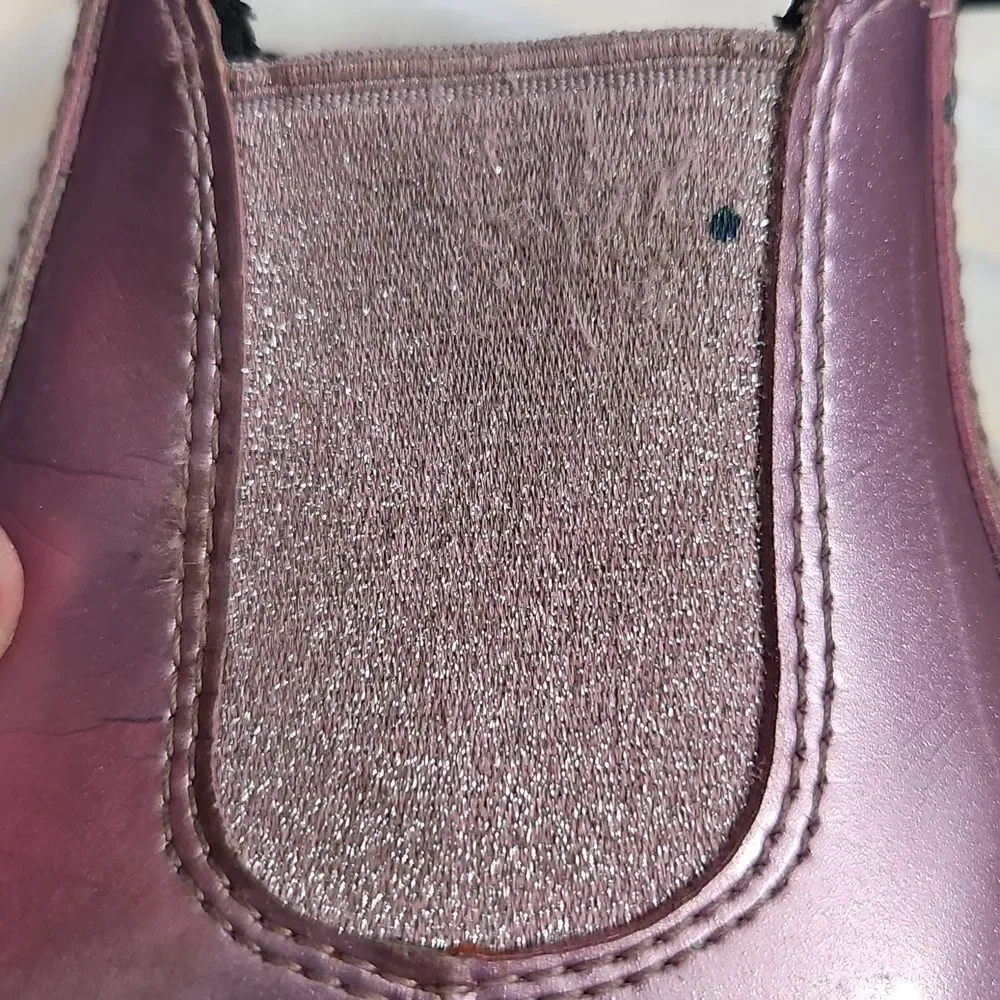 Dr. Martens Kids Purple Metallic Chelsea Boots Size 1 US / EU 32 | Side Zip